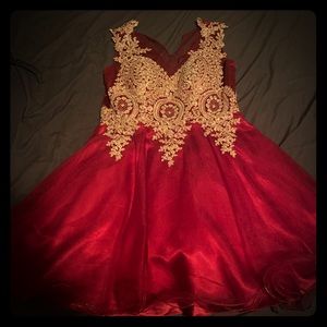 Beautiful red and gold formal gown